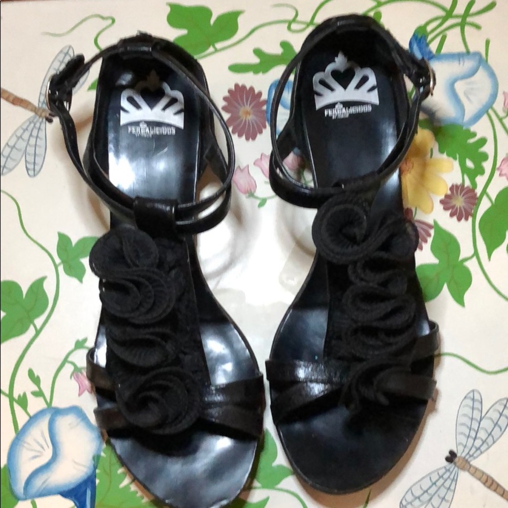 Fergalicious black strappy sandals